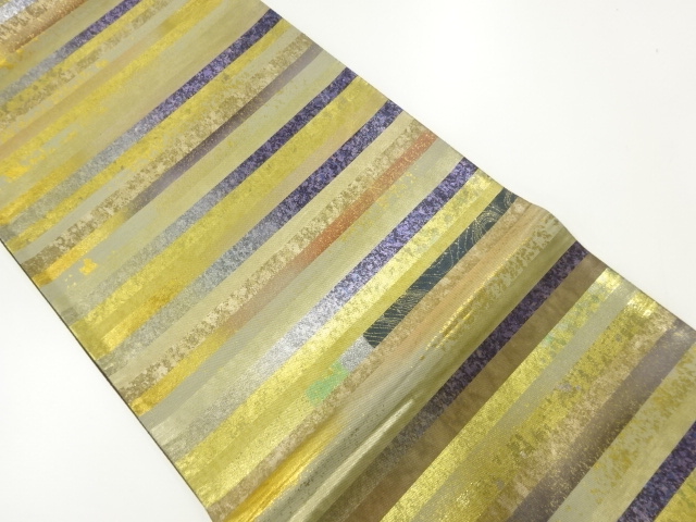 引箔横段模様袋帯